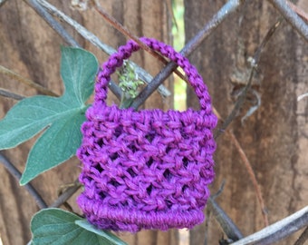 Hemp macrame purse for Blythe doll