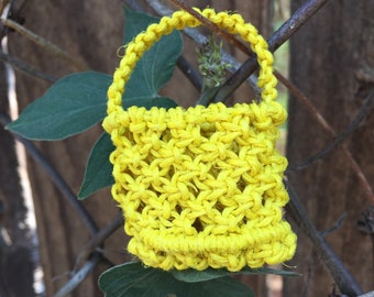 Hemp macrame purse for Blythe