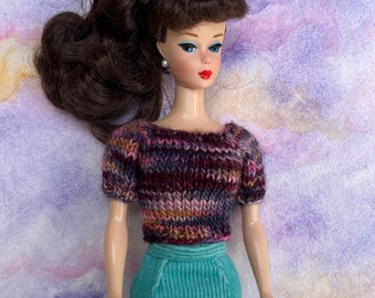 Blusa de tricô Barbie variegada