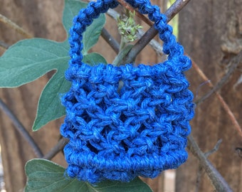 Bolsa de macramê de cânhamo para boneca Blythe