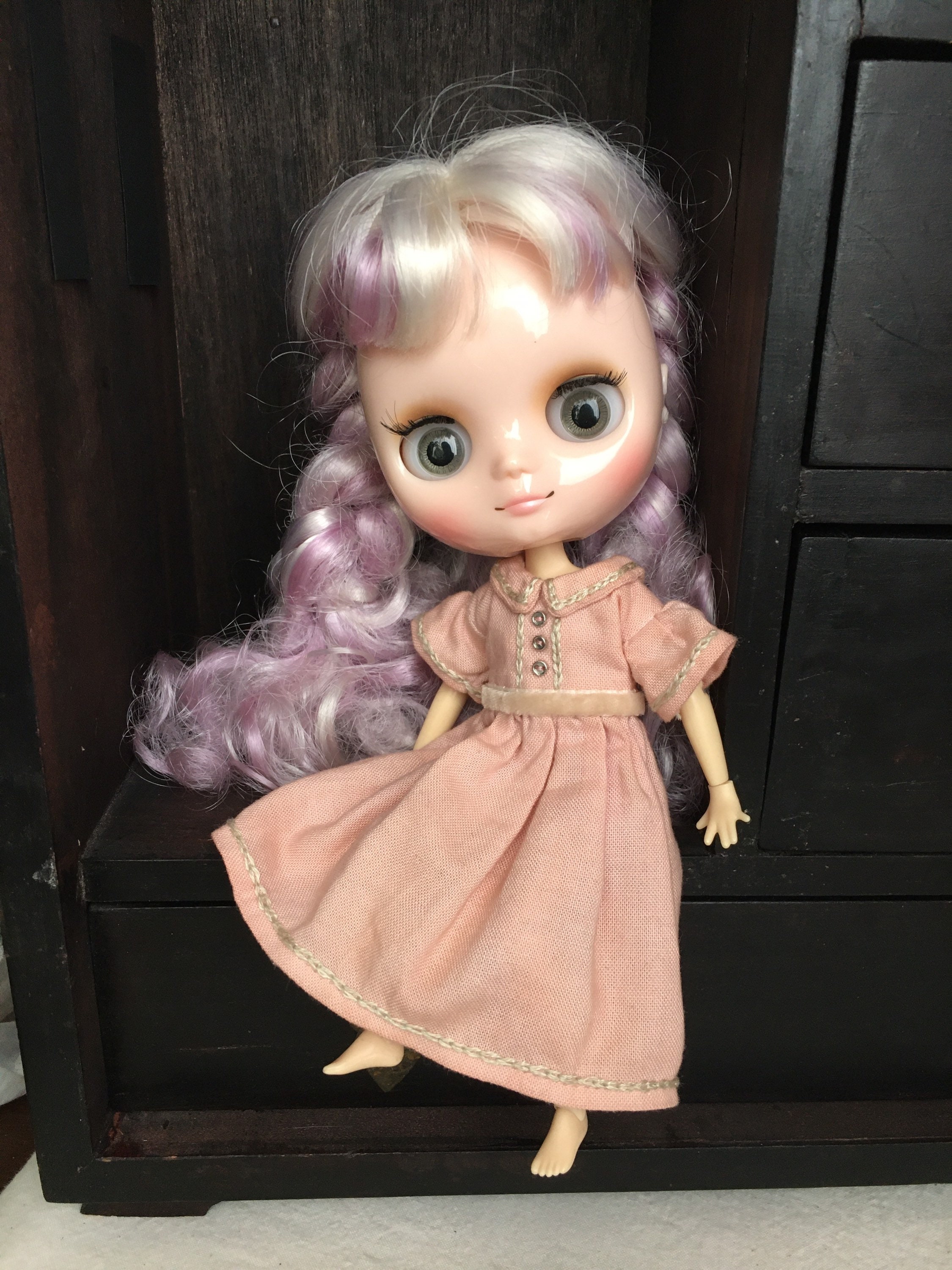 Avocado dyed dress for Middie Blythe