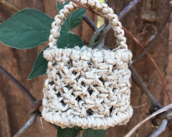 Bolsa de macramê de cânhamo para boneca Blythe