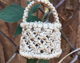 Hemp Macrame purse for Blythe doll