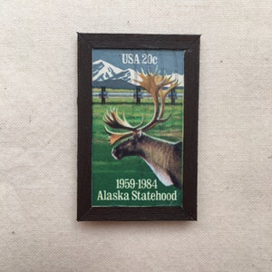 Framed moose stamp