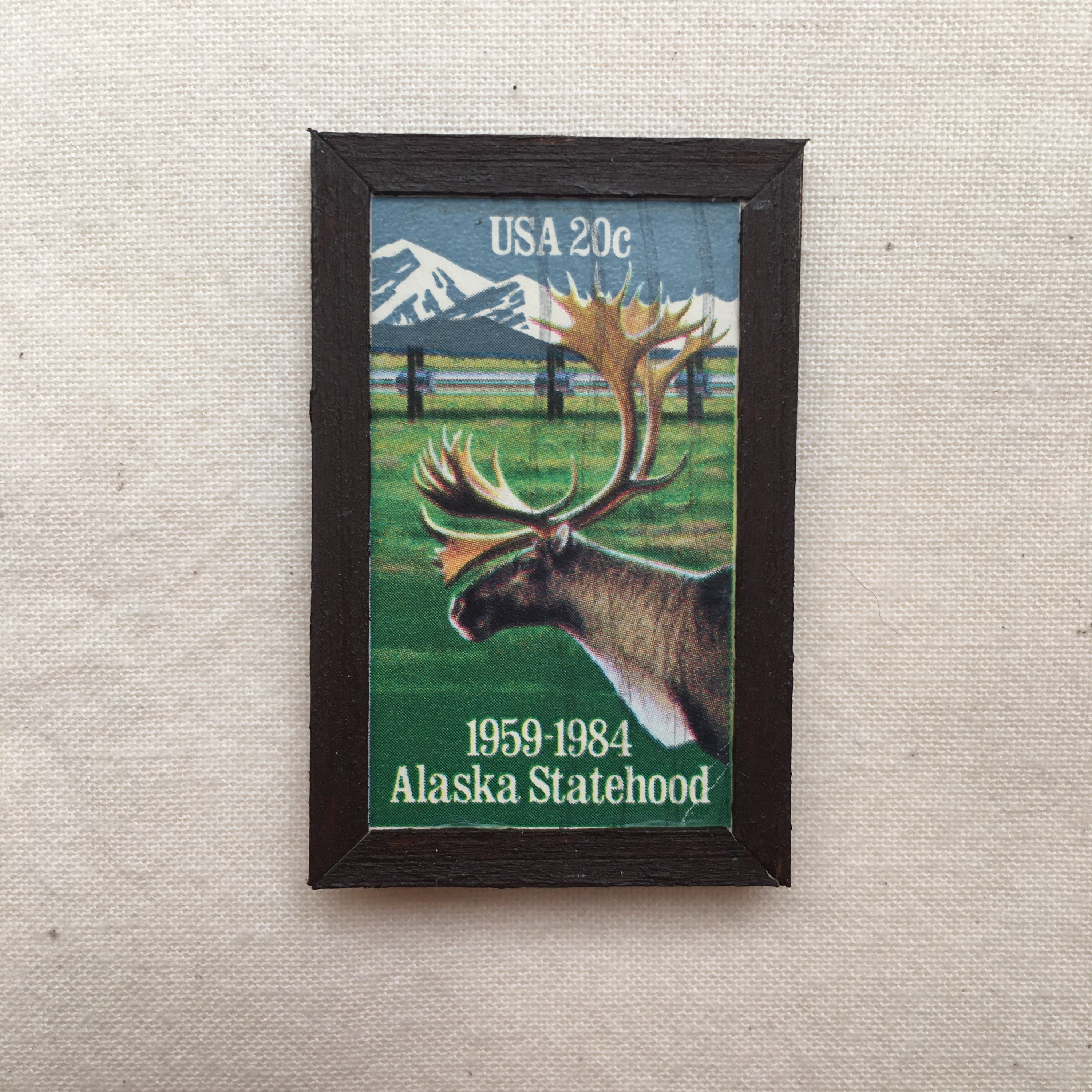 Framed moose stamp