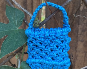 Hemp Macrame purse for Blythe doll