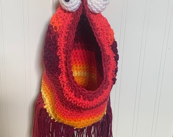 Crochet LARGE Yip Yip Alien Martian Sesame Street Hanging Storage Bag