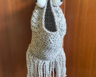 Crochet LARGE Yip Yip Alien Martian Sesame Street Hanging Storage Bag