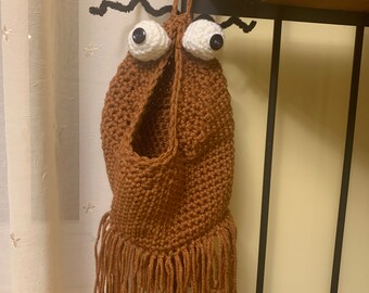 Crochet LARGE Yip Yip Alien Martian Sesame Street Hanging Storage Bag