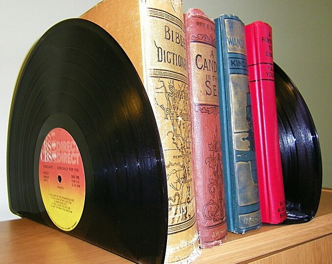 Upcycled Bookends Made From Records Vinyl Record Album Book Etsy