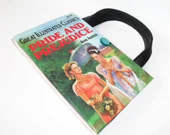 Book Purse Jane Austen Pride and Prejudice Book Handbag, Altered Recycled Book, Handmade Clutch