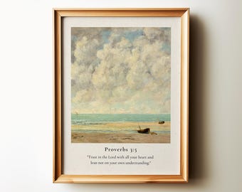 Trust in the Lord, Proverbs 3:5, Christian Bible Verse Wall Art, Home Office Dorm Decor, Perfect for Ordination, Housewarming, Holiday Gifts