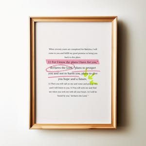 For I Know The Plans I Have For You Scripture Wall Art, Jeremiah 29:11, Minimalist Christian Home Decor, Bible Verse Print