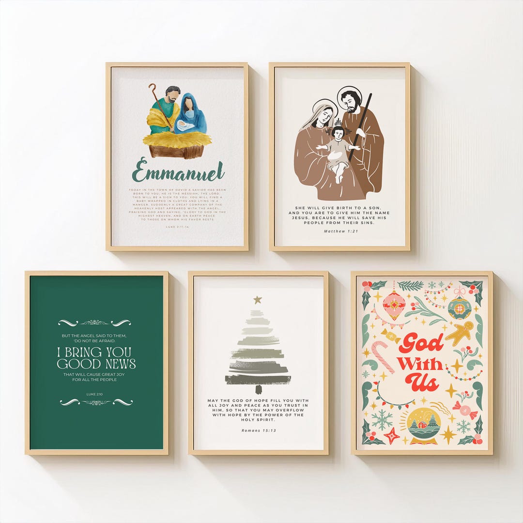 Nativity Wall Art Bundle, the Holy Family Set, Christian Home Decor ...