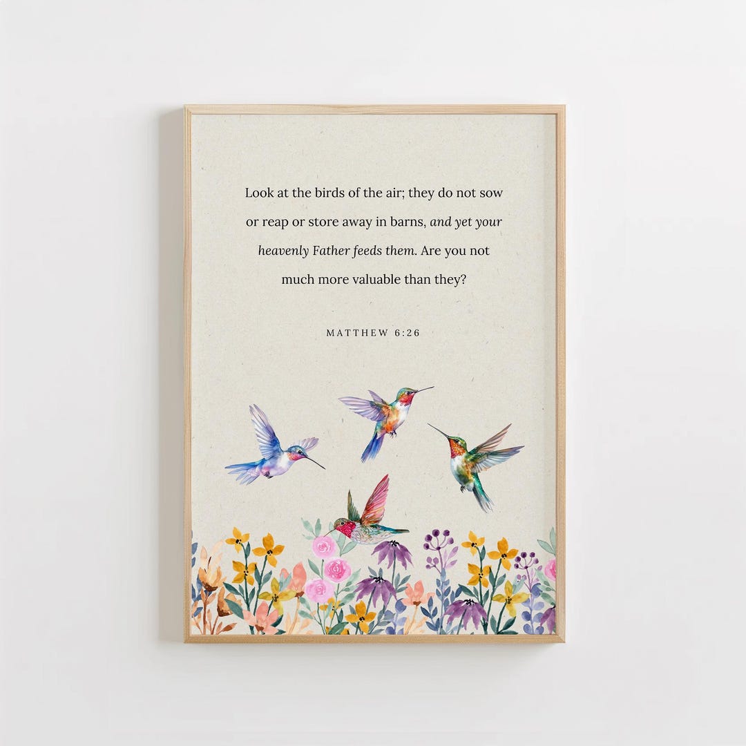 Hummingbird Christian Wall Art, Christian Home Decor, Minimalist Bible ...