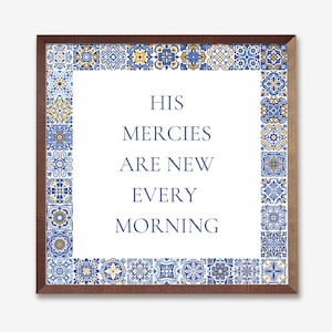 Christian Wall Art, Lamentation 3 Minimalist Christian Home Decor, His Mercies Are New Every Morning Scripture Art Print, Bible Verse Poster