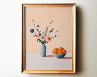 Printable Fruits in Bowl Painting I Kitchen Wall Decor I Vintage Oil Print I Fruit Art I Digital Download Print