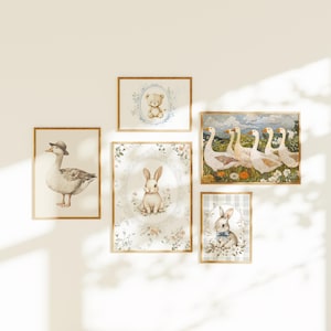 Vintage druckbare Kinderzimmer Dekor, Kinderzimmer Wandkunst, klassisches Kinderzimmer Druck, digitaler Download, wunderliche Vintage Kunst für Spielzimmer