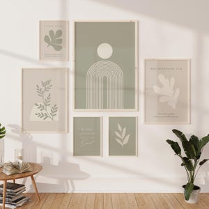 Christian Bible Verse Wall Art in Set of 6, Sage Green Wall Art for ...