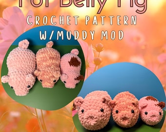 Pot Belly Pig No-Sew Crochet Pattern w/ Muddy Pig Mod | Beginner Friendly