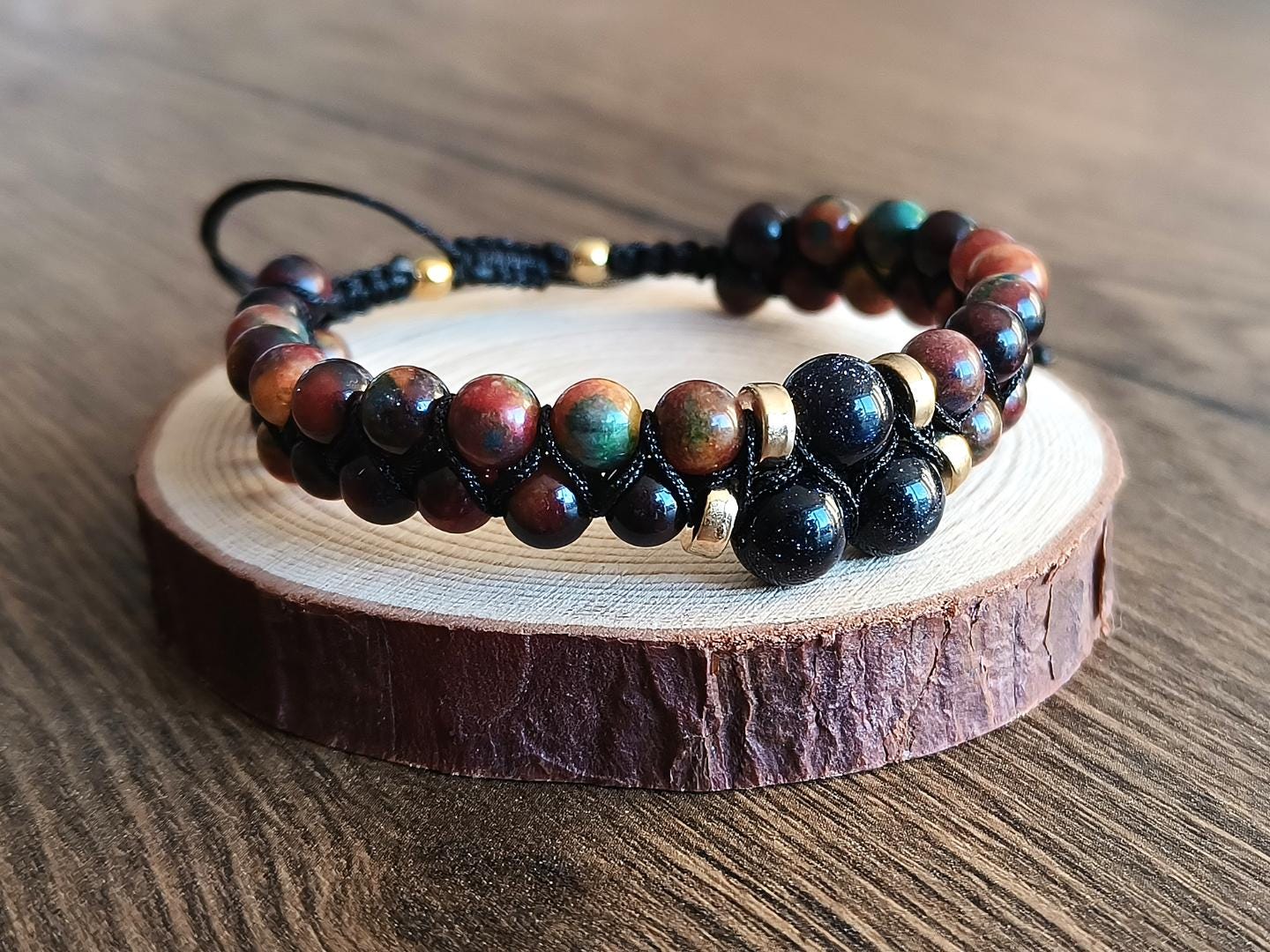 Set 2 Bracciali Cristiani Con Croce E Perle Di Agata - Nero E Grigio, Elastici, Regalo Per Coppia O Amici