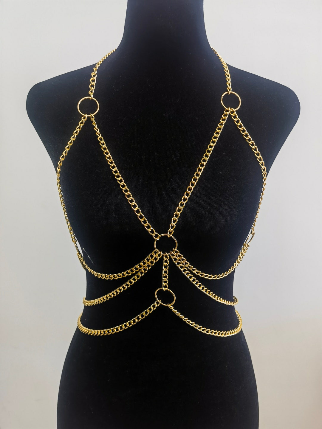 Full Body Chain Gold Thick Body Chain, Gold Shoulder Necklace, Body Chain Jewelry ...