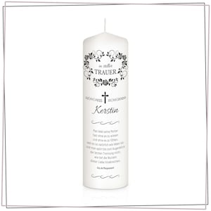 Mourning candle rose vine - personalized - Mod 2 - Gift candle - Remembrance of the deceased - Mourning candle