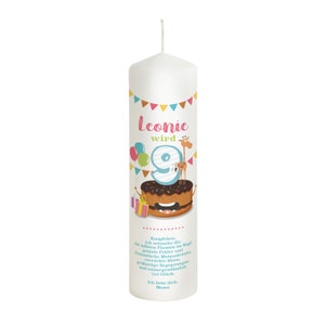 Birthday candle cake with number personalized - model Leonie - birth - gift - birthday present - candle for birthday - children
