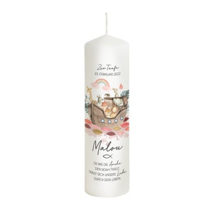 Baptism candle girl Noah's Ark personalized - model Malou - baptism candle - personalized candle - godparent candles