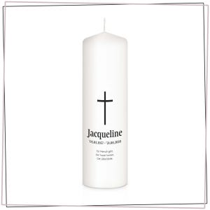 Mourning candle cross modern - personalized - Mod 14 - gift candle - memory of the deceased - candle mourning