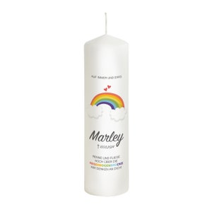 Mourning candle for animals personalized - model rainbow bridge - gift candle - memory of the deceased - candle for mourning