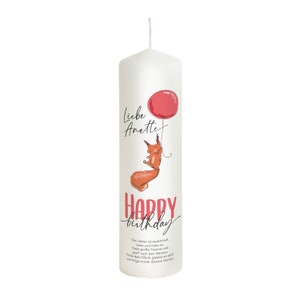 Birthday candle fox personalized - model Anette - birth - gift - birthday present - candle for birthday - children