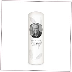 Mourning candle photo simple - personalized - Mod 5 - Gift candle - Remembrance of the deceased - Candle mourning