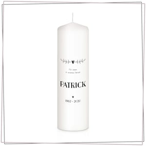 Mourning candle simple - personalized - Mod 7 - Gift candle - Remembrance of the deceased - Candle mourning