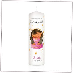 Personalized school enrollment candle - model schoolchild Alina - School enrollment candle - personalized candle school