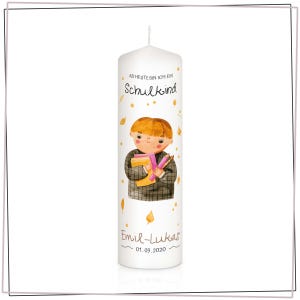 Personalized school enrollment candle - Schoolchild model - School enrollment candle - personalized school candle