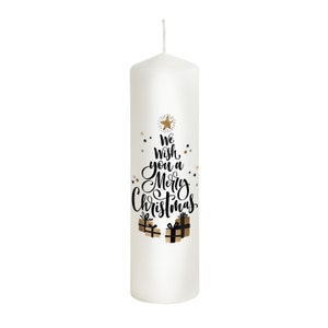 Christmas candle Christmas tree model We wish you - Christmas decoration - Christmas - Advent candle - Gift candle - Christmas