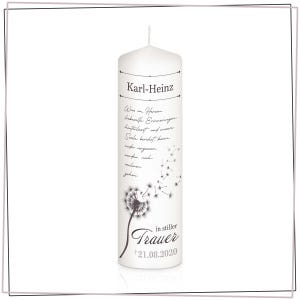 Mourning candle Pustebume vintage - personalized - Mod 1 - Gift candle - Remembrance of the deceased - Candle mourning