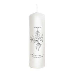 Christmas candle mistletoe model Under The Misteltoe - Christmas decoration - Christmas - Advent candle - gift candle - Christmas