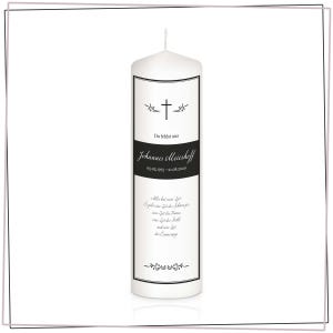 Mourning candle Vintage Cross - personalized - Mod 9 - Gift candle - Remembrance of the deceased - Candle Mourning