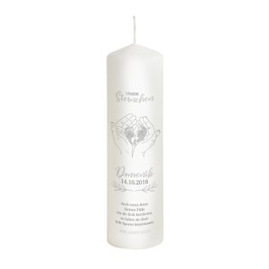 Mourning candle for star children - little feet personalized - model Dominik - gift candle - memory of the deceased - mourning candle
