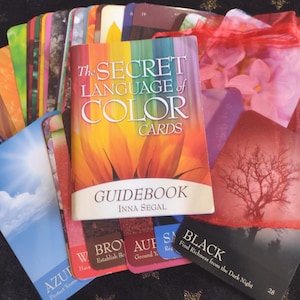 Secret Language of Color | 45 Glossy Cards | Guidebook | Edged in ORANGE | PRE-OWNED