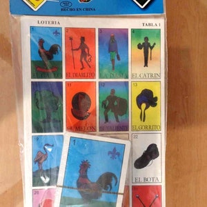 Tarjetas de lotería de bingo mexicano / Adivinación / Juego de fiesta / Vintage / Retro / Nostalgia / Diversión para niños y adultos