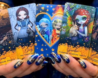 Baralho de Oráculo Lenormand Bonecas de Porcelana: Leituras de Alma Gêmea e Chama Gêmea | 53 Cartas | NOVO