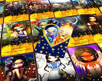 Porcelain Dolls Love Lenormand Oracle Deck | Easy Keywords | Twin Flame | Soulmates | No Contact | Reconciliation | 53 Cards