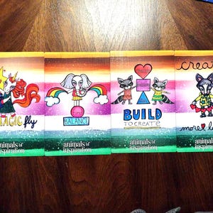 Animal Inspiration | Edged in Rainbow Markers | Indie Deck | 54 Cards | Jumbo | PRE-OWNED