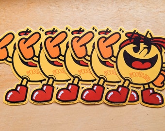 TuPac Man die-cut Oldschool Arcade Rap mashup vinyl sticker x inches  videogame gangsta laptop decal