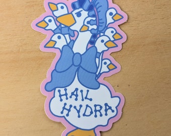 Hail Hydra - die-cut illuminati bonnet country goose vinyl sticker 2.5x4 inches | weird funny conspiracy theory geese decal laptop bumper