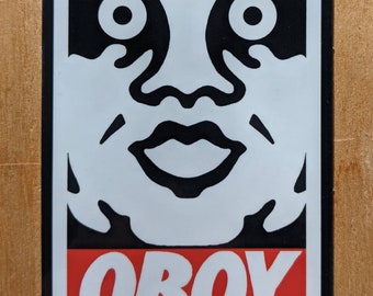 OBOY parody - vinyl skateboard decal sticker 2.5x3.75 inches | funny street art slap laptop decal