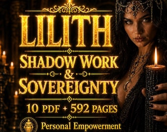 Lilith Grimoire Personal Empowerment Bundle, Shadow Work Digital Download PDF, 10-eBook Sovereignty Manuscript Library